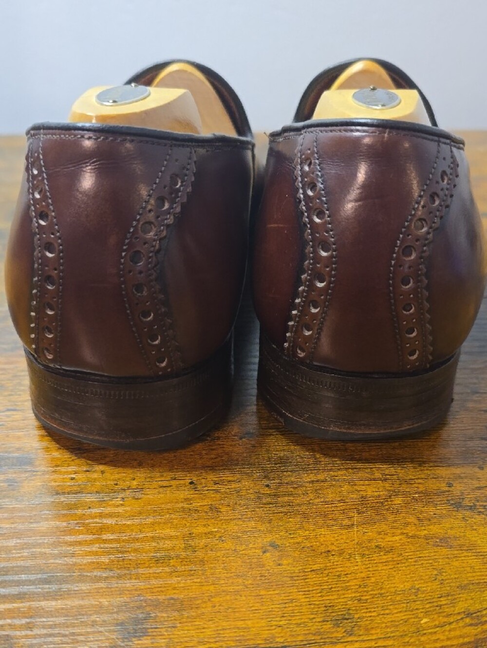 Church's Pre-Prada Belmont Oxford Last 69R UK 7.5D US 8.5 Burgundy + Trees - Picture 4 of 8